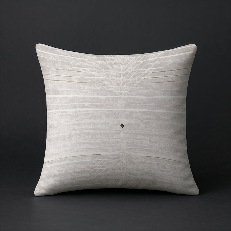 Coussin décoratif intérieur et extérieur Modern, Gris abstrait 145, Carré 16 po