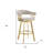Robinett Modern Swivel Counter or Bar Height Bar Stool with Arms and Open Low Back in Metal and Faux Leather-729508073-729508078