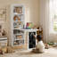 Foldable MDF Writing Desk with Built-In Electrical Outlet-1916333389