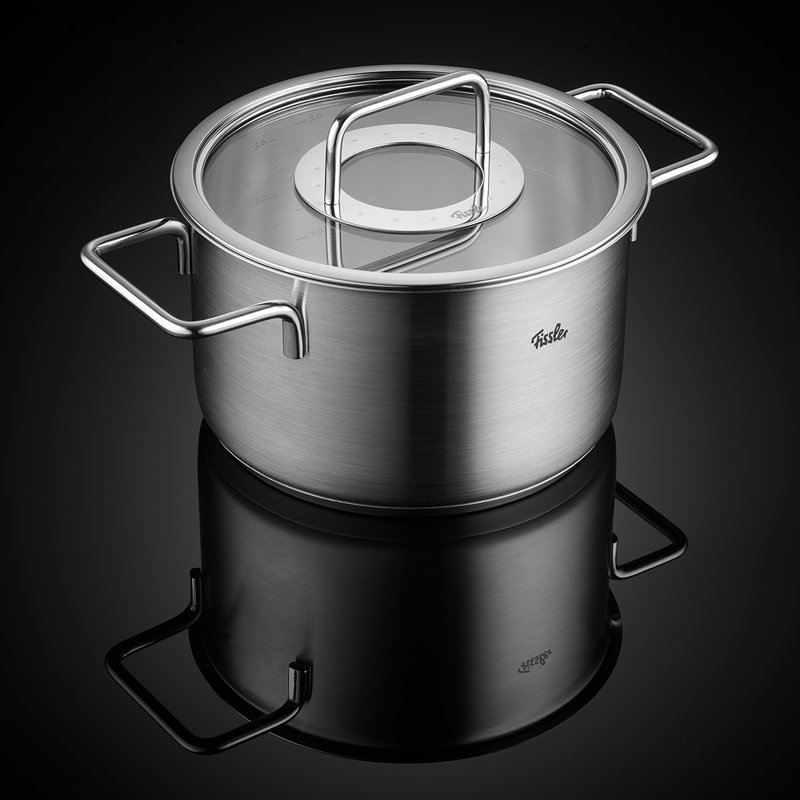 Fissler® Pure Collection Stainless Steel Stockpot with Glass Lid, 10.20"