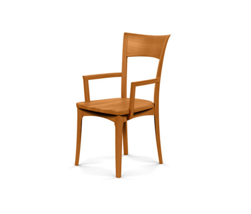 Ingrid 19.25'' H Upholstered Cherry Armchair, Natural Cherry, Natural Cherry