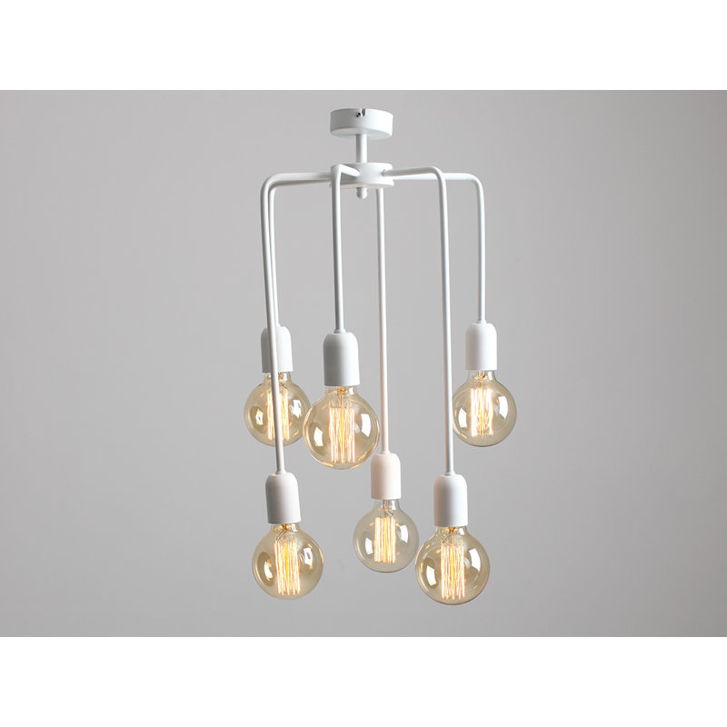 Ballywillin 6 - Light White Cluster Pendant, White