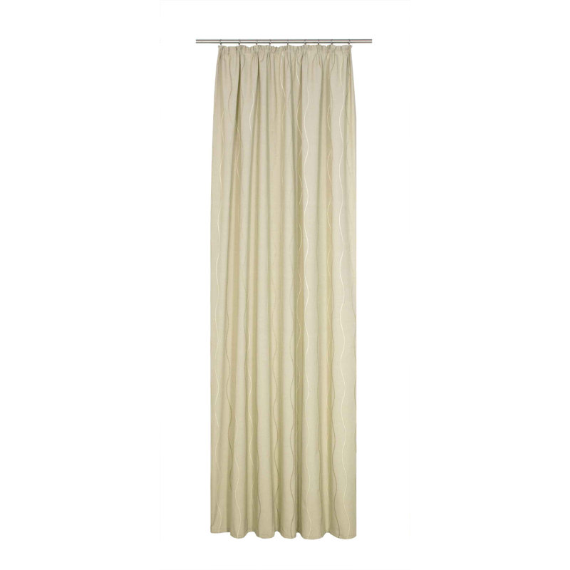 Pedersen Pencil Pleat, Single Curtain, opaque, 132cm Width x 255cm Drop, Beige