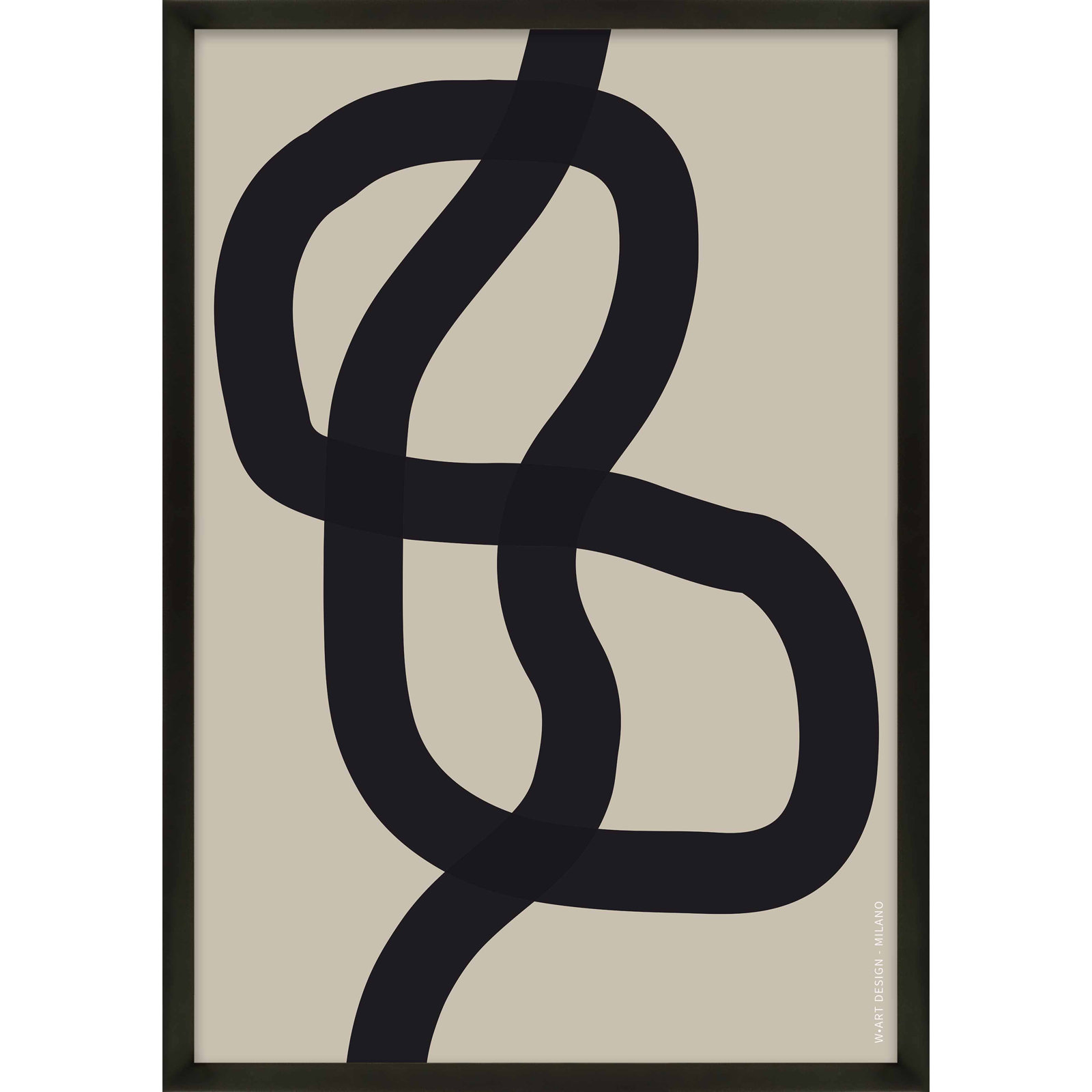 Bombay "Intertwined 1" Print by Romina Gadler, Black Framed Paper, 50" H x 35" W x 1.25" D