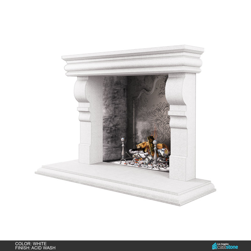 Hamilton Fireplace Surround, Acid Wash/White
