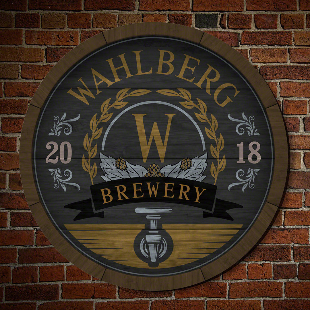 Wooden Keg Personalized Brewery Sign Wall Décor Charlton Home® 