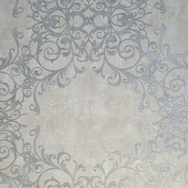 Papier peint damassé victorien Process Gray