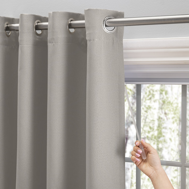 Adel Blackout Curtain Single Panel, 50" W x 96" L, Stone