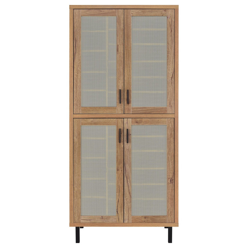 Stagg Natural Oak 4-Door Tall Shoe Storage Cabinet