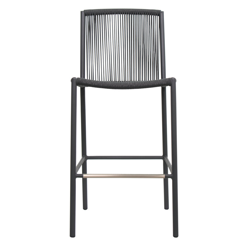 Archipelago Outdoor Bar Stool, Dark Gray/Dark Pebble, 28"