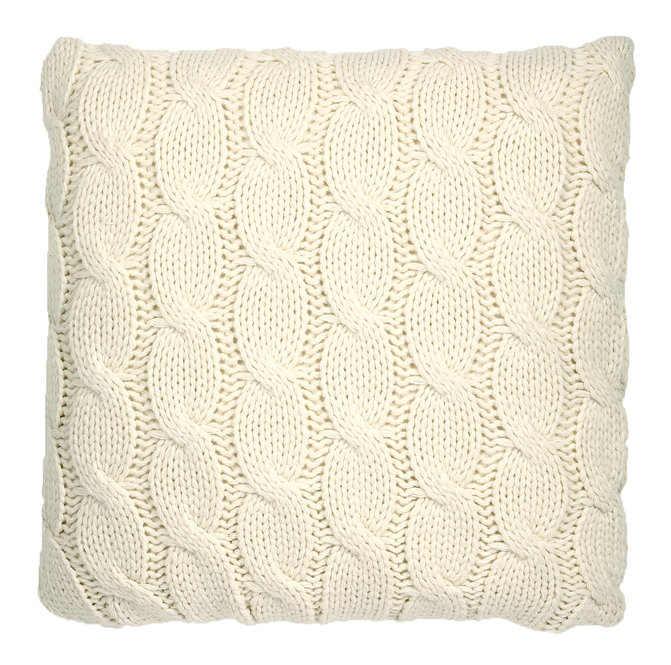 Housse de coussin Lakes, 22" H x 22" W x 3" D, Cream, Polyester