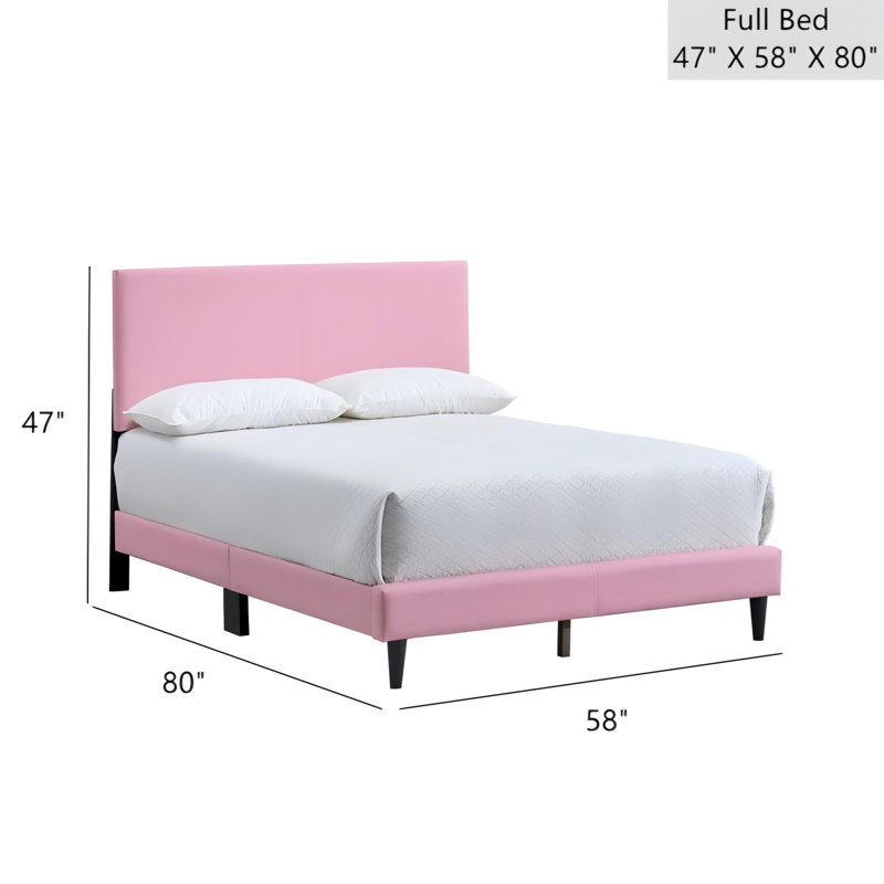 Base de lit plateforme moderne, Double, Rose