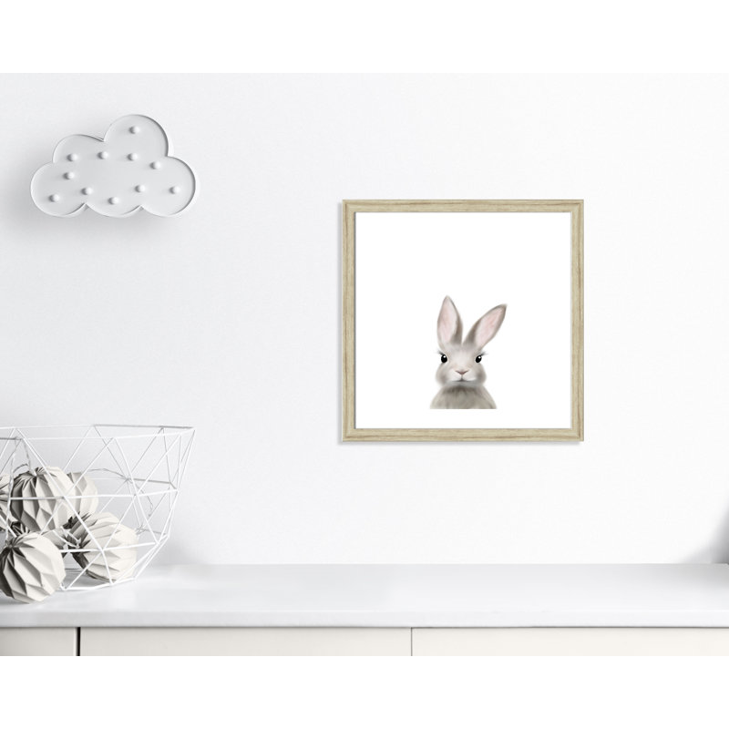 Art encadré en lapins forestières, H 24,5 po x l 24,5 po x P 0,63 po, Beige Flat Framed