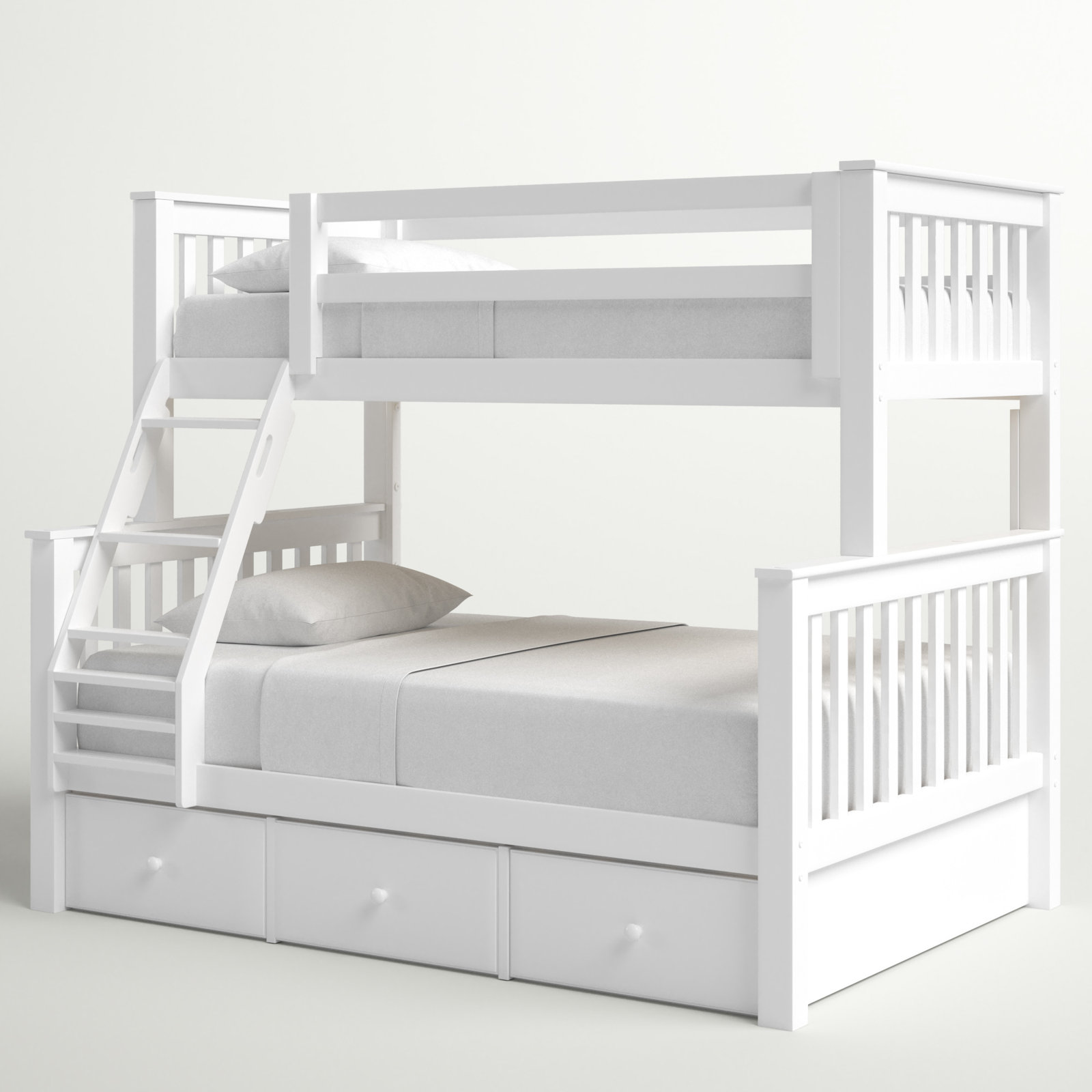 Hildegun Bunk Bed with Drawers, Extra Long Twin, White