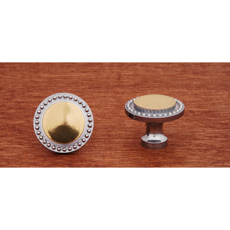 CK Series 1 1/4" Diameter Mushroom Knob, Chrome / Brass