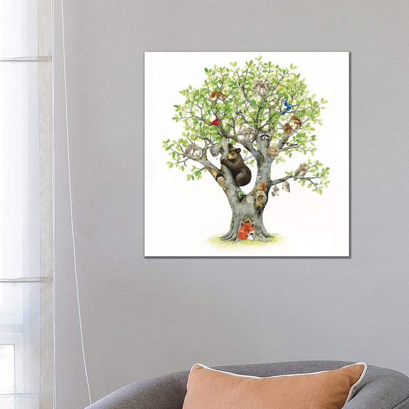 Animal Tree 1 Piece Painting on Canvas, 66.04cm H x 66.04cm W x 1.91cm D, Wrapped Canvas