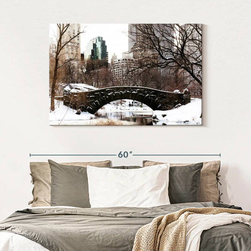 Ravi Gapstow Bridge Snow, H 32 po x l 48 po