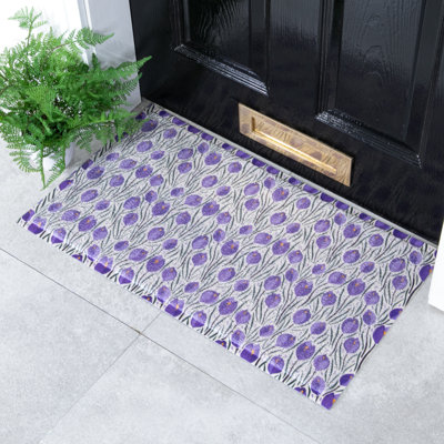 Moulka Non-Slip Floral Doormat