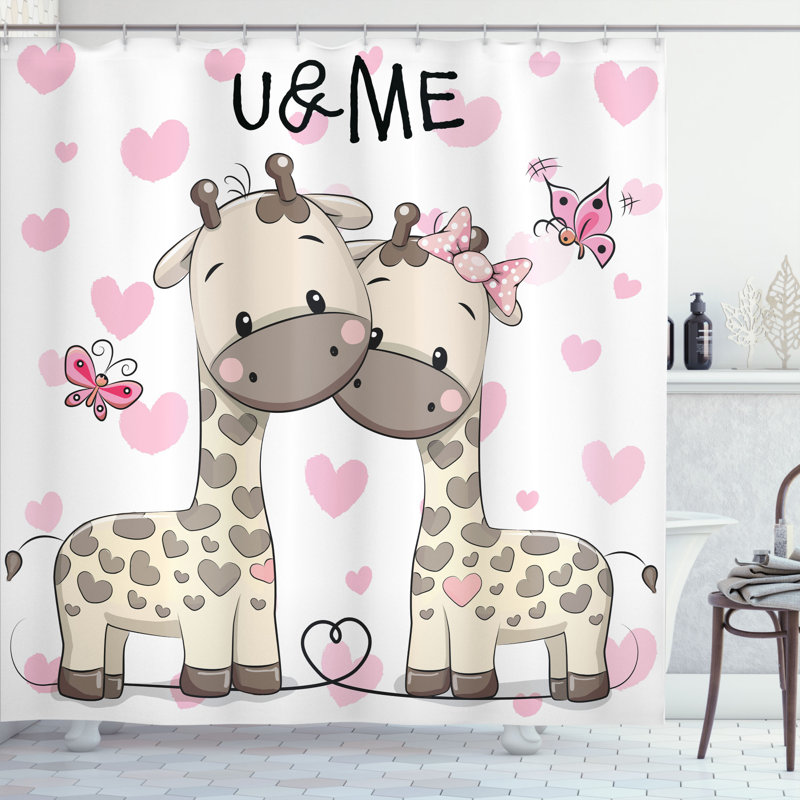 Rideau de douche simple giraffes Kids, H 69 po x l 105 po