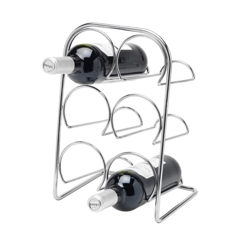 Dewalt Tabletop Wine Bottle Rack, Chrome, 35cm H x 22cm W x 20cm D (6 Bottle), Chrome