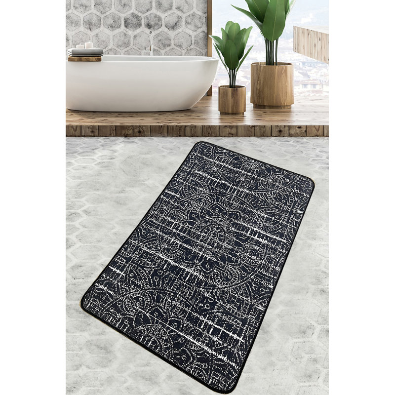 Antibacterial Bathmat, Non-Slip Design, 2.3 x 4.0 Feet | 100% Polyester, Pile Height: 0.4 Inches, 20.5 oz/sq ft | Machine Washable, Easy Care, Perfect for Bathroom Safety & Comfort | Durable & Stylish Home Essential