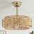 19.69'' Boho Rattan Caged Ceiling Fan With Light Kit And Remote Control-846319106