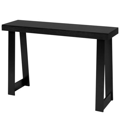 46 in Console Table, Modern Desk Behind the Couch, Wooden Rectangle Entrance Desk, Narrow Long Sofa Table Accent Stand for Hallway, Bedroom, Living Room, Foyer, Easy Assembly, Black