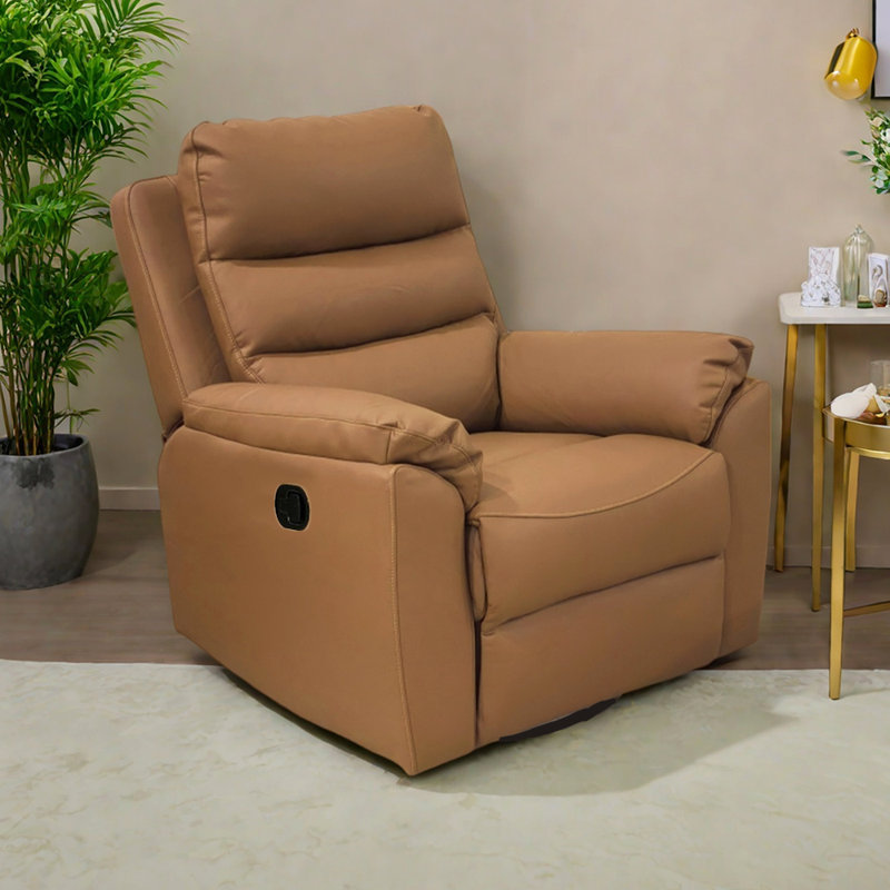 Fauteuil inclinable fonctionnel en cuir artificiel Home Casual, Brun