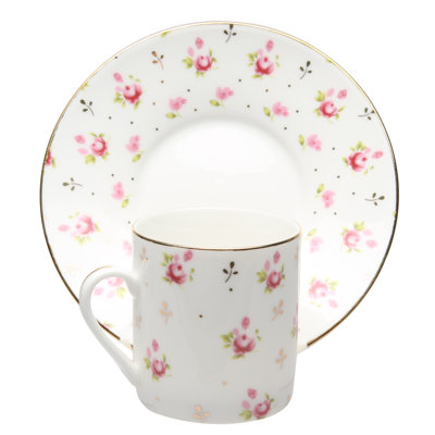 Rose Bud Porcelain Espresso And Saucer