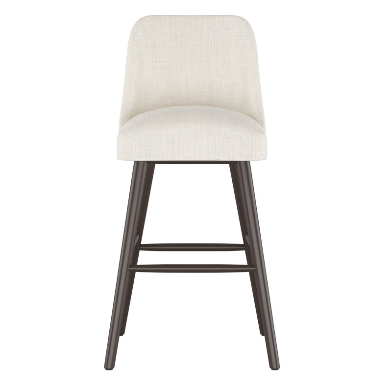 Tabouret Gallie, Tabouret de bar (siège d'une hauteur de 31 po), Espresso, Lin talc classique