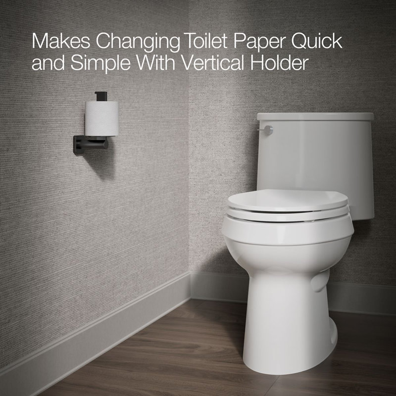 Parallel Vertical Toilet Paper Holder, Matte Black