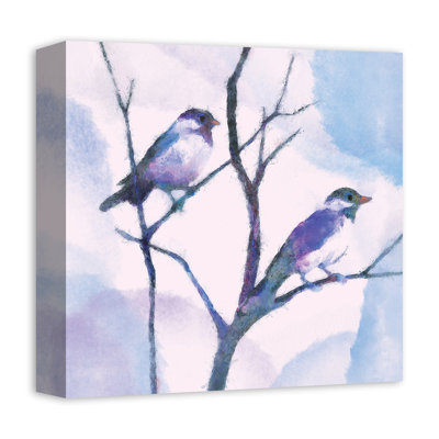 Reproduction d'aquarelle d'oiseaux sur toile