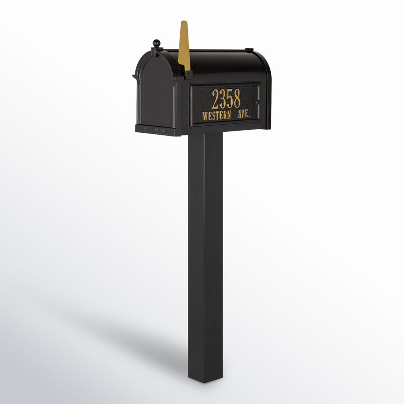 Premium Package Post Mounted Mailbox, Yes, Black
