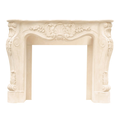 Designer Louis Cast Stone Fireplace Surround with Filler Panels