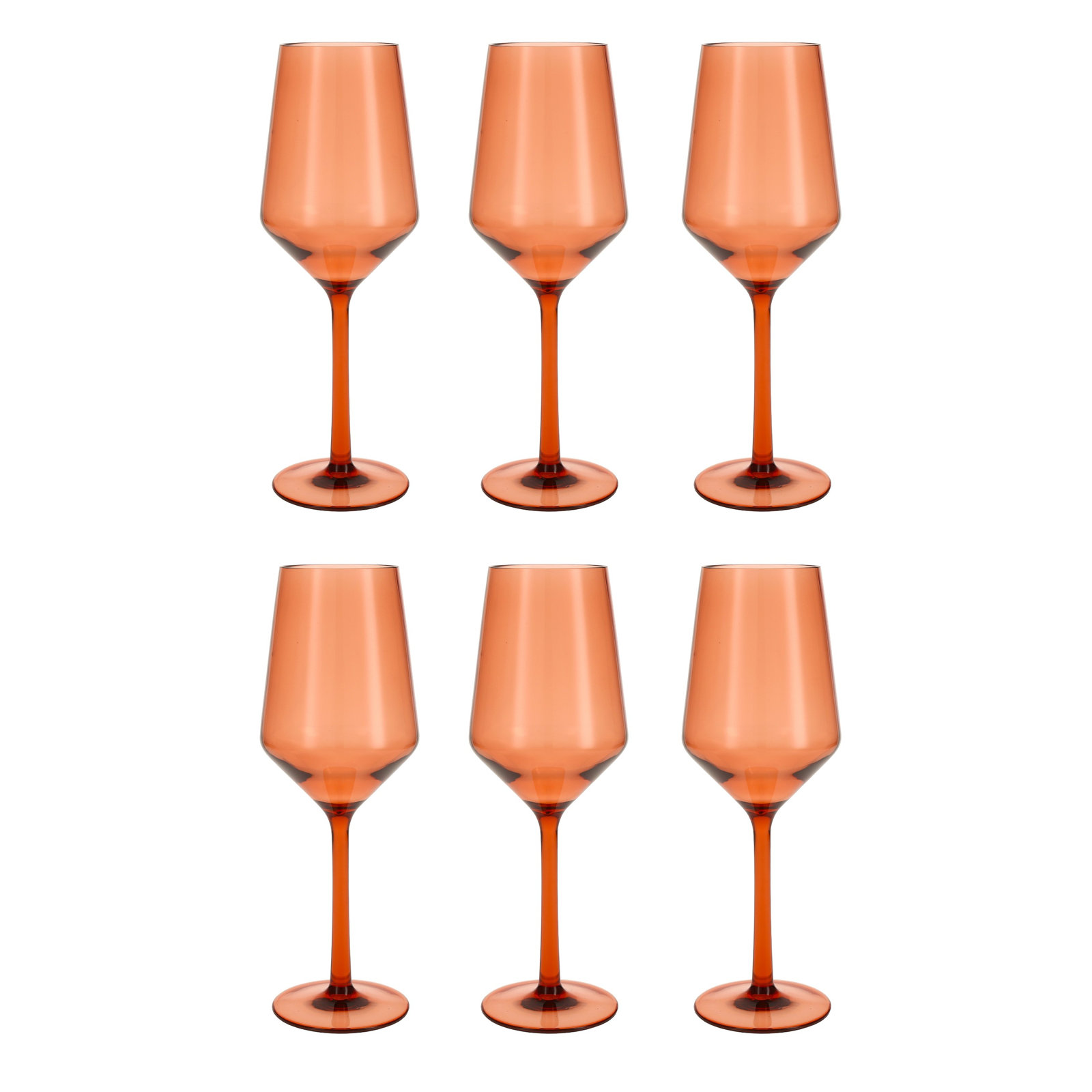 Sole Shatter-Resistant Sauvignon Blanc Glass, 13 oz., Terra Cotta Orange