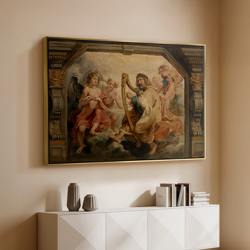 Le roi David jouant de la harpe, v. 1627-1628 - Peter Paul Rubens - Toile tendue avec châssis, 26 x 40, Doré