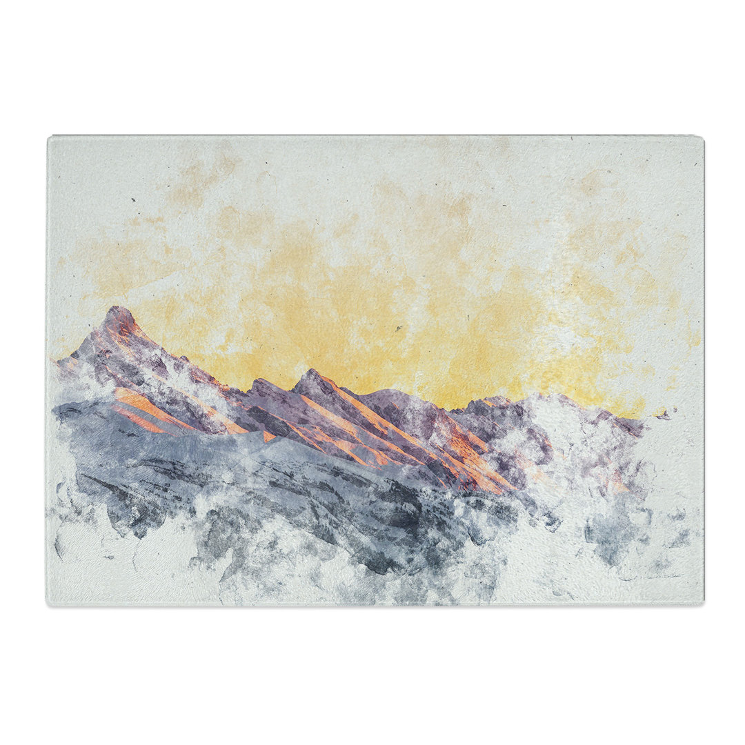 Tempered Glass Mountain Colours Chopping Board