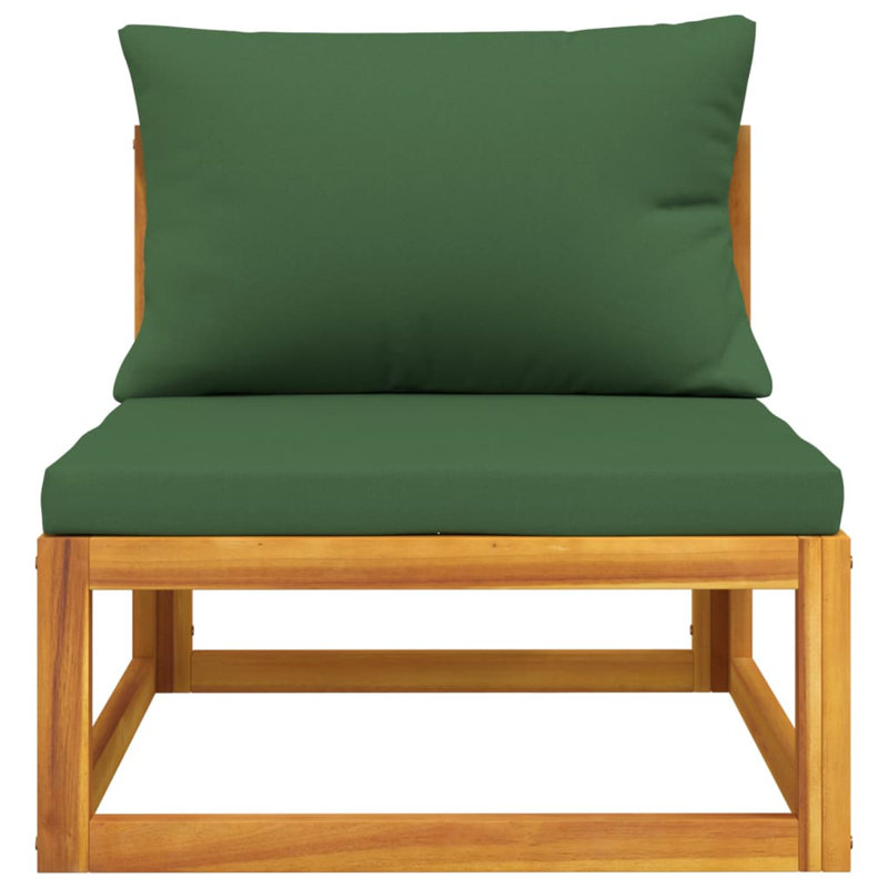 Chaise de patio avec coussins et repose-pieds, Vert