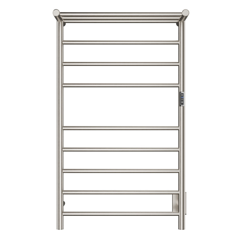 Brushed Nickel 8-Bar Wall Mounted Electric Towel Warmer