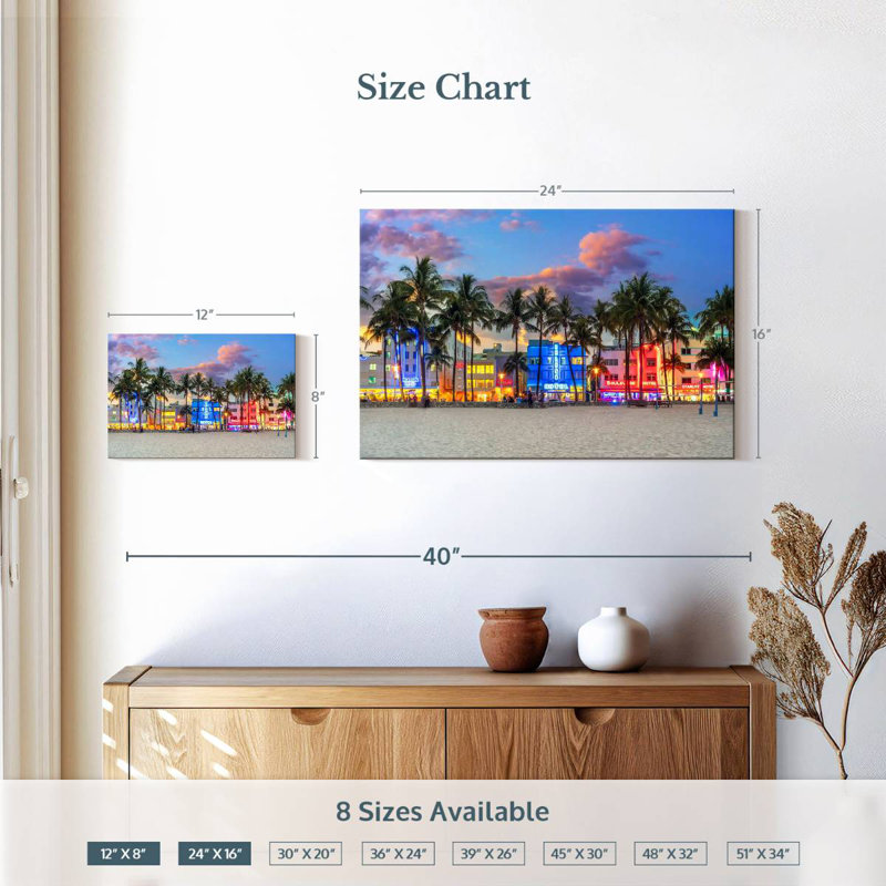 Nicci Ocean Drive Miami Sunset, H 16 po x l 24 po