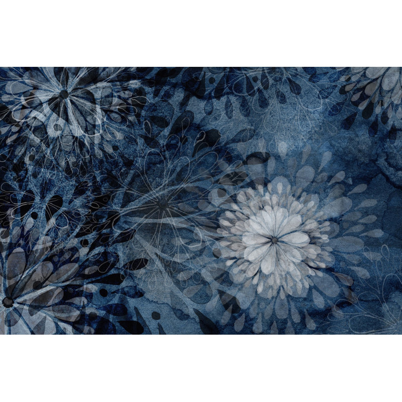 " Blue Floral Burst ", 24" H x 36" W x 1.5" D