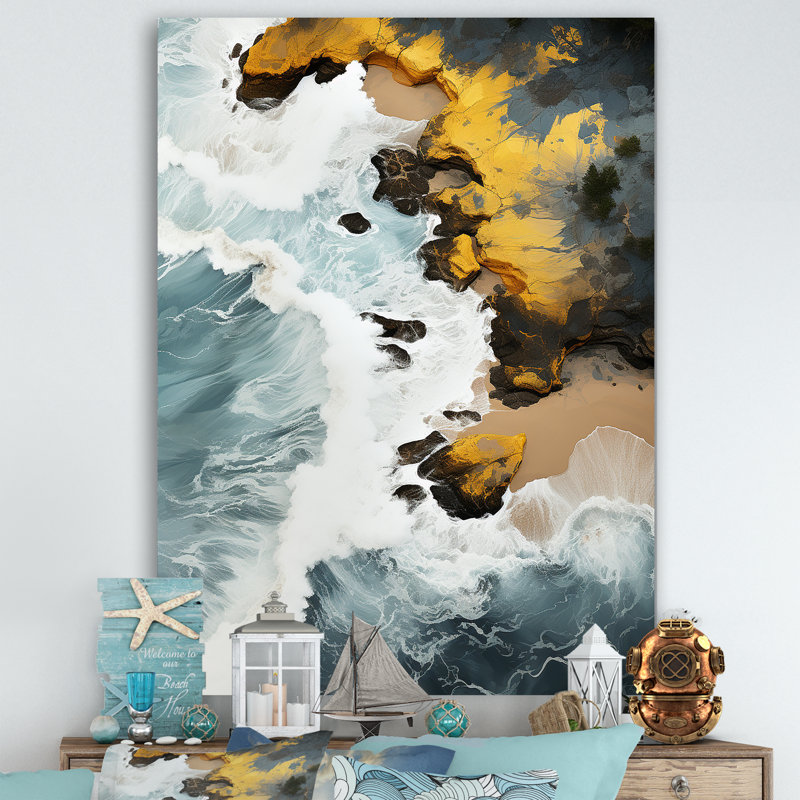 Sable tropical aérien - art mural plage, Toile tendue, H 20 po x l 12 po x P 1 po