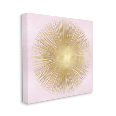 Minimal Glam Sunburst Lines Over Pink - impression