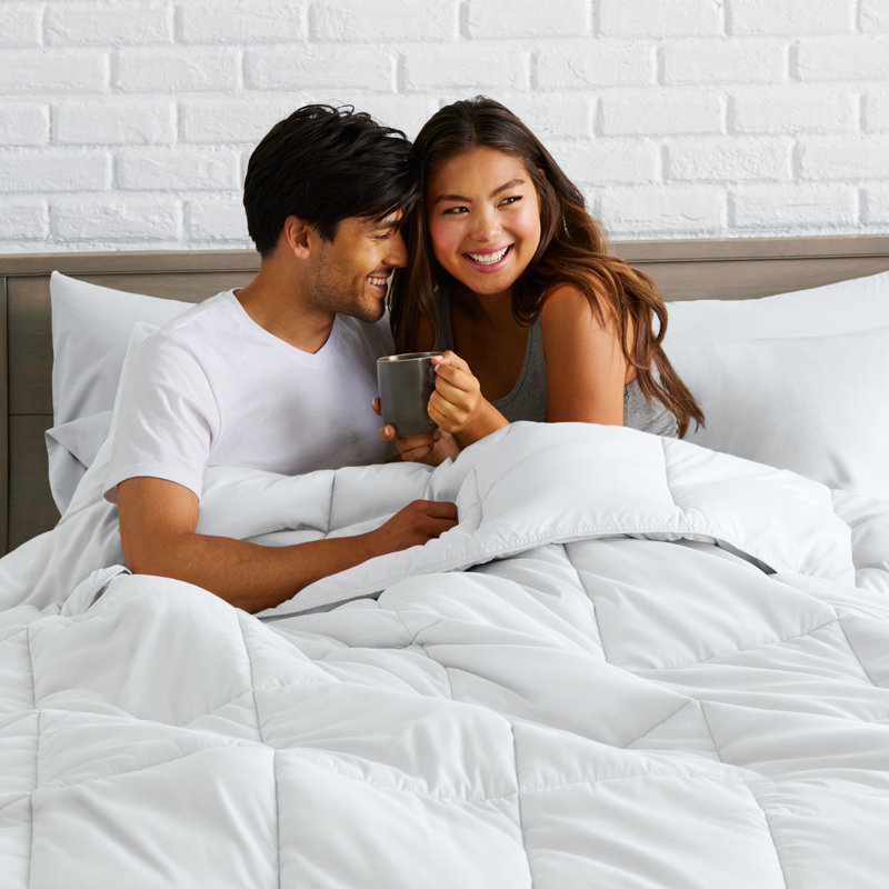 Bare Home Duvet and Pillowcase Set, White, King