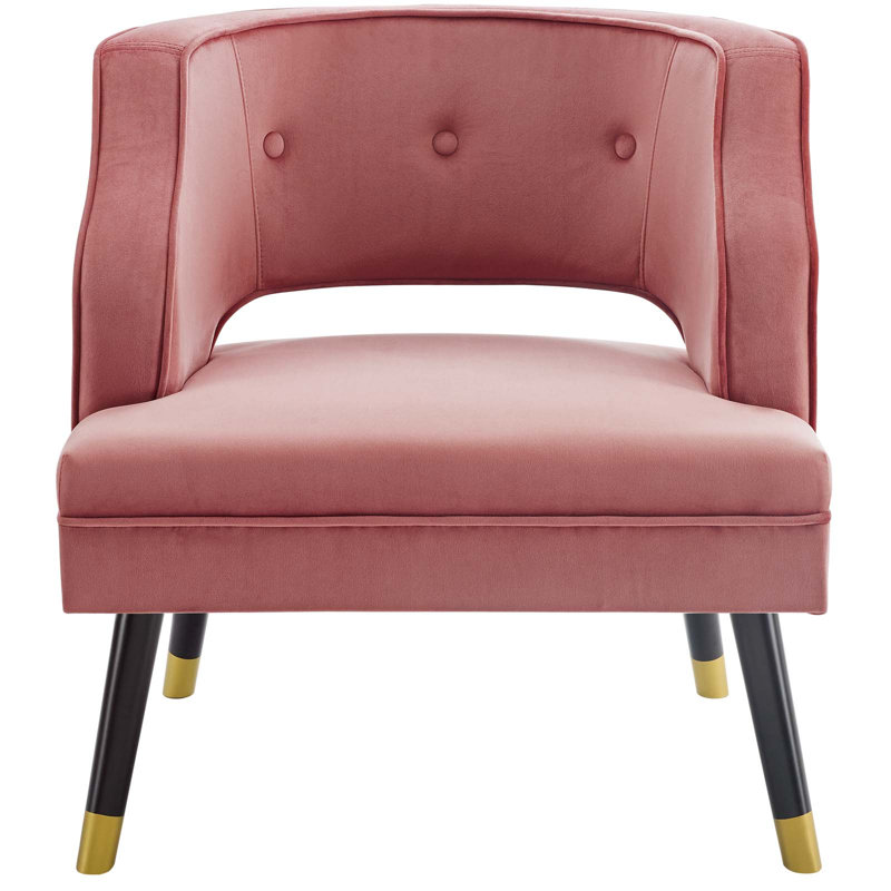 Carson Carrington Taktsberget Velvet Armchair by Modway, Dusty Rose