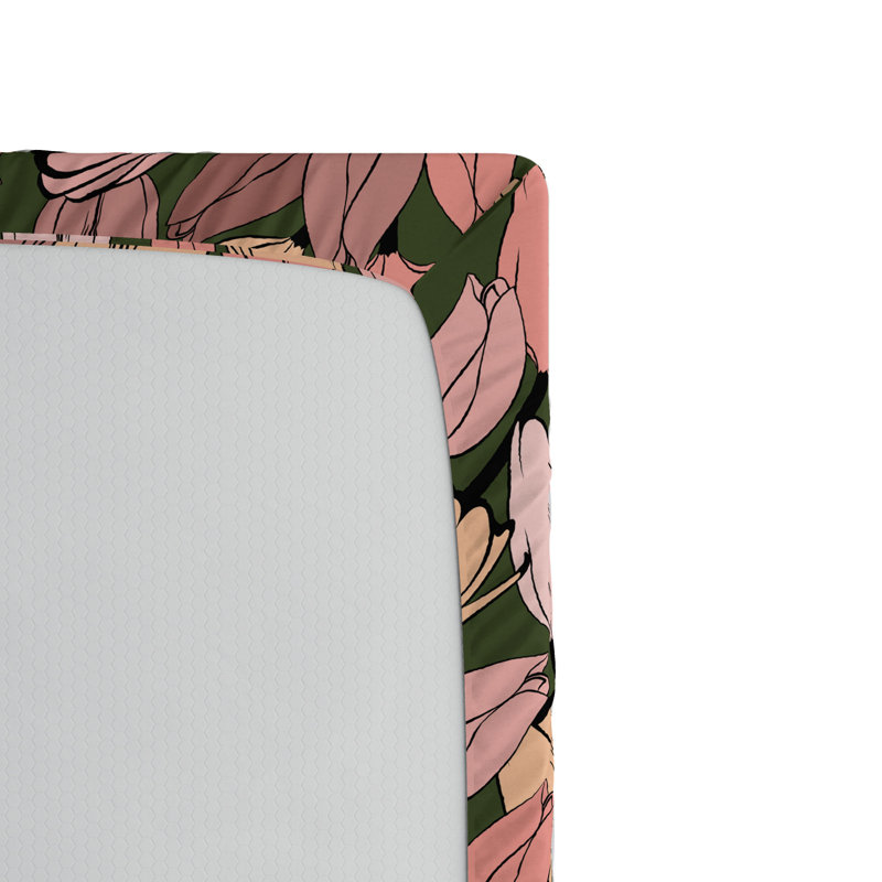 Microfiber Floral Fitted Sheet, Full Fitted Sheet