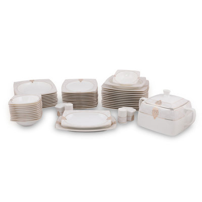 Porcelain China Dinnerware Set 61 Piece - Service for 12