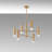 Elegant Gold Chandelier, 21.7 x 21.7 x 28.7 inches | Metal Body with 10 cm Base Plate | 6 x E27 Sockets (Max 40W) | Glam Scandinavian Design, Perfect for Living Room & Dining Areas | IP20 Rated, Stylish Solid Color Lighting Fixture