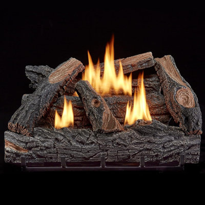 HearthSense Ventless Dual Fuel Gas Log Set, 32,000 BTU, T-Stat Control - Model# VFL24T