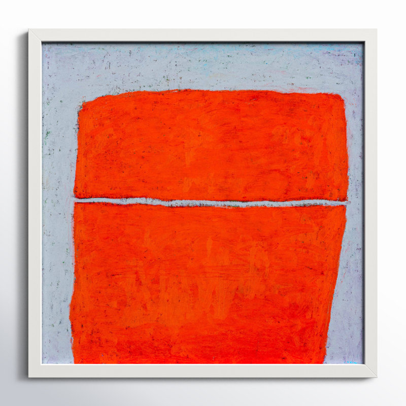 Tangerine Split Print by Stephanie Dennis, 30" H x 30" W  x 1.25" D, White